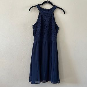 Lulus Navy A-line Dress